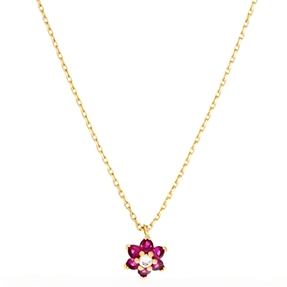 kate spade Jewelry - 🆕♡♡ Kate Spade Necklace ♤ First Bloom Purple Crystal Flower Pendant Dainty Gold